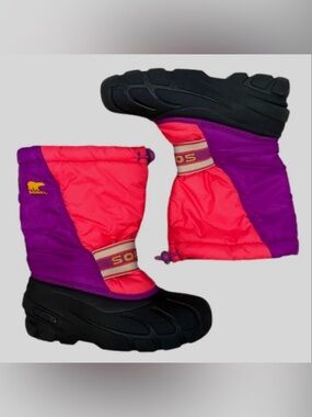 Sorel cub kids snow boots pink purple